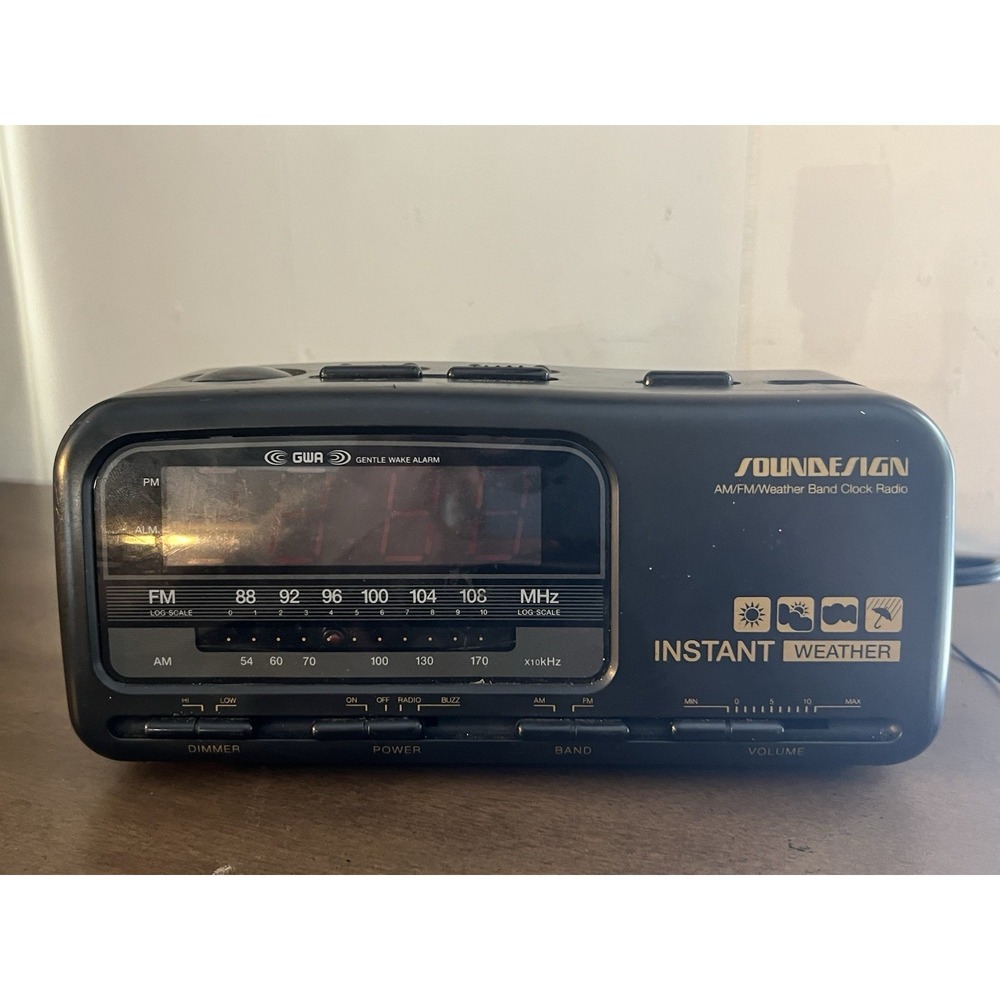 Soundesign AM/FM /Weather Band Clock Radio Model No.‎ 3665BLK  Tested